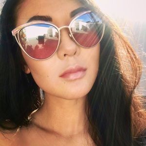 Bvlgari SERPENTI Cateye Pink Reflective Sunglasses